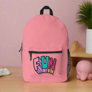 Stylish Cute Colourful "Fun" Girly Pink Sports  Printed Backpack
