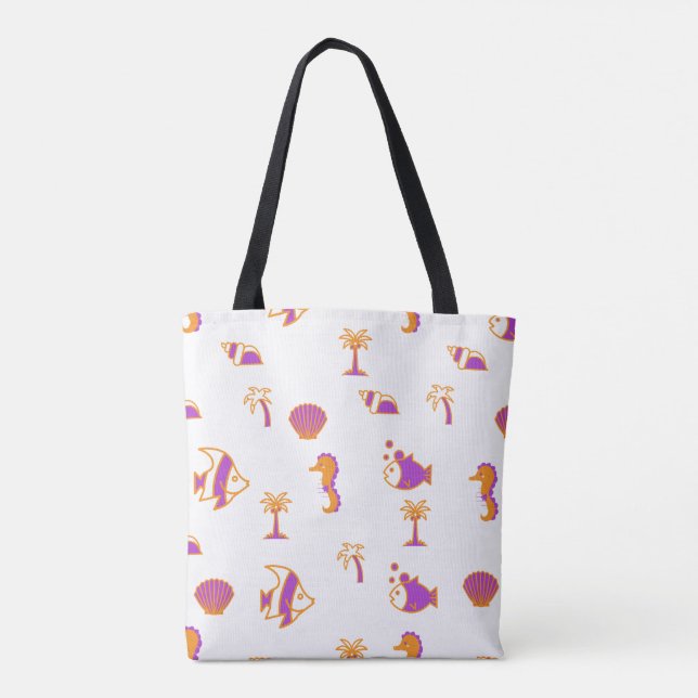 Stylish Cute Colourful Sea Life Underwater Pattern Tote Bag (Back)