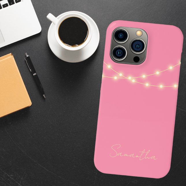 Stylish Cute Pink Modern Monogrammed Case-Mate iPhone Case (Creator Uploaded)