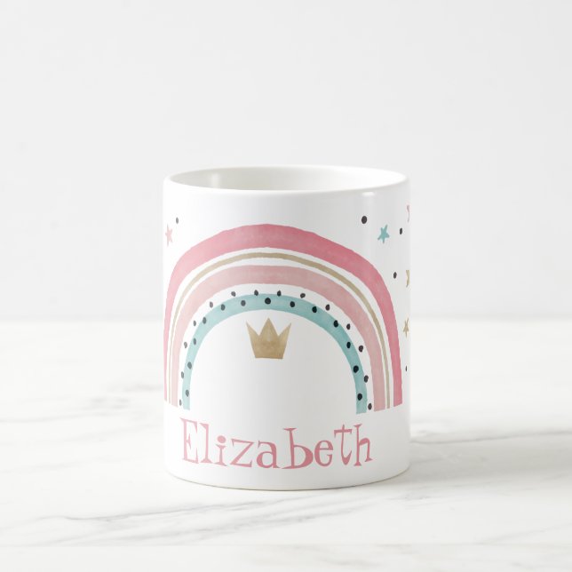 Stylish Cute Rainbow Stars  Coffee Mug (Center)