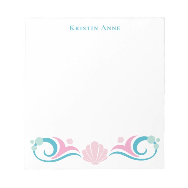 Stylish Cute Unique Colourful Pretty Sea Shell Notepad (Front)