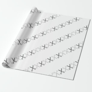 Stylish Cutting Scissors Hairdresser Tailor Wrapping Paper