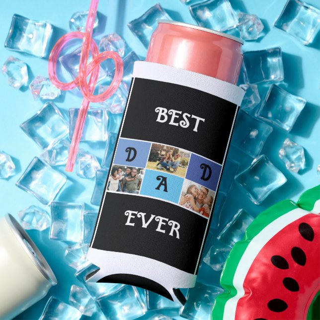 Stylish Dad | Custom Modern Father's Day Photo  Seltzer Can Cooler (In Situ Summer)