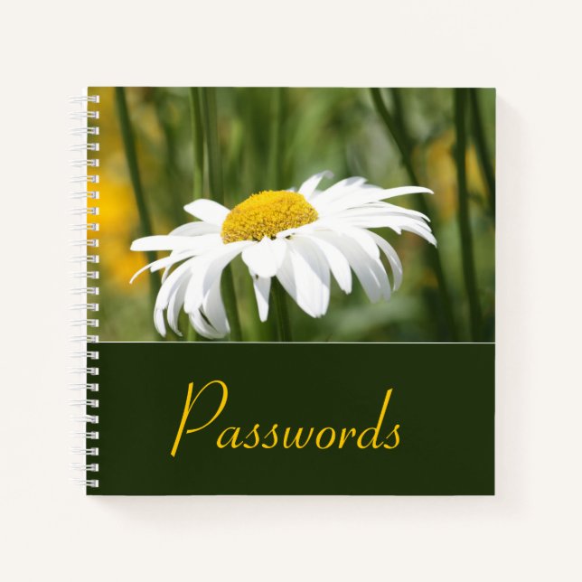 Stylish Daisy Adorned Spiral Notebook (Front)