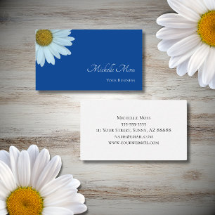 Stylish Daisy Floral Elegant Blue  Business Card