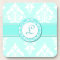 Stylish Damask and Monogram Coaster