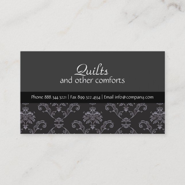 Stylish Damask Business Card (Front)