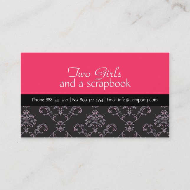 Stylish Damask Business Card (Front)