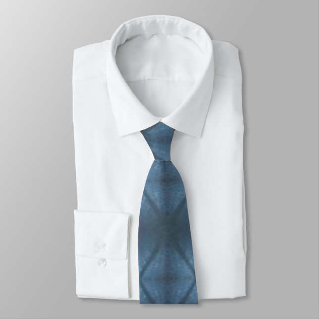 Stylish Dark and Light Blue Diamonds Tie (Tied)