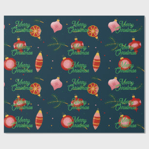 Stylish Dark Blue and Red Minimalist Gift Wrapping Wrapping Paper