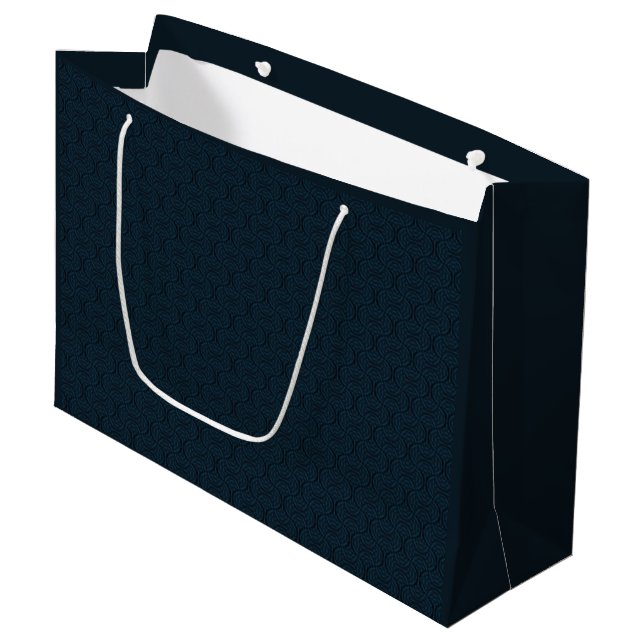 Stylish dark blue in art deco style. large gift bag (Front Angled)