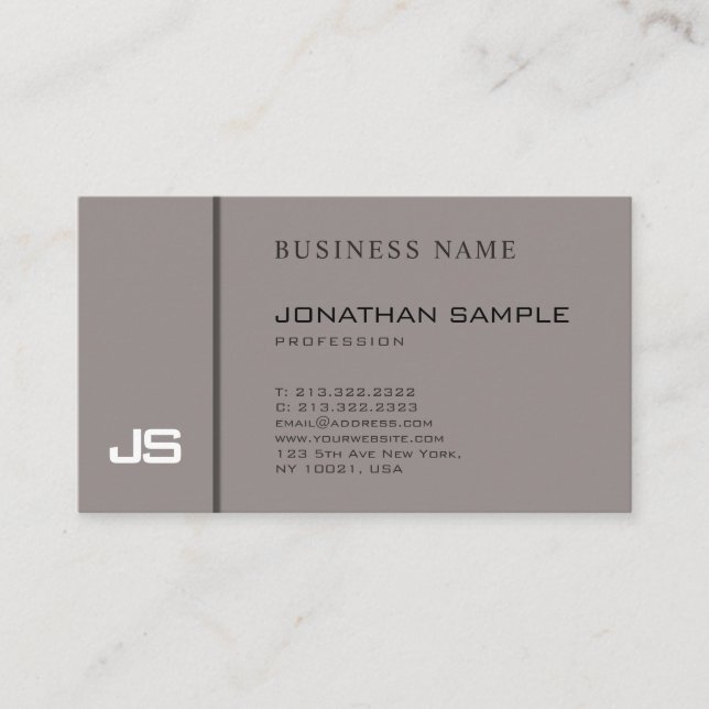 Stylish Dark Brown Creative Design Professional Business Card (Front)