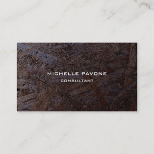 Stylish Dark Brown Wood Texture Professional Business Card