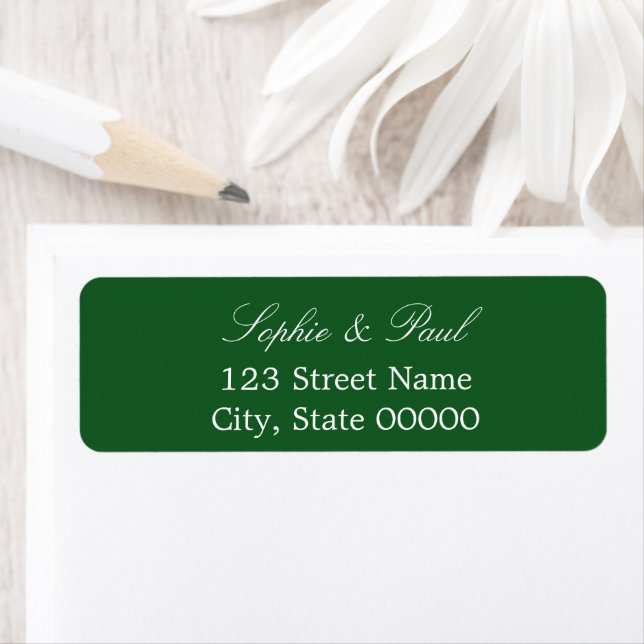 Stylish Dark Green Return Address Label (Insitu)