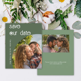 Stylish Dark Lime Green Budget Save The Date