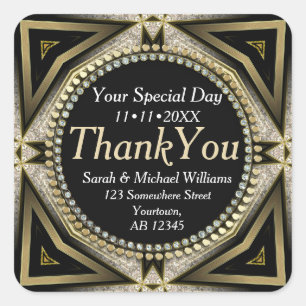 Stylish Dark Mediaeval Royale Thank You Stickers