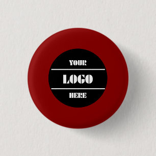 Stylish Dark Red Customisable Round Pinback Button