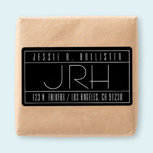 Stylish Deco Vibe b&w Return Address Shipping