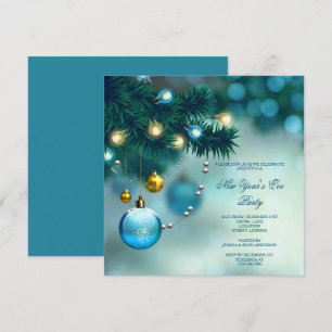 Stylish Decorations Christmas New Year´s Eve Party Invitation