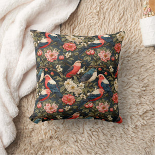 Stylish decorativ Vintage Birds & Flowers Patterns Cushion