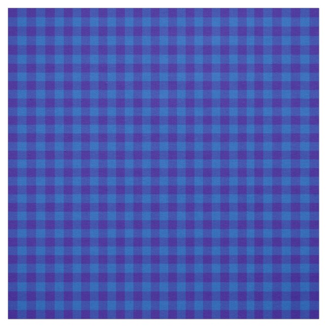 Stylish Deep Blue Check Gingham Pattern Fabric (Swatch)