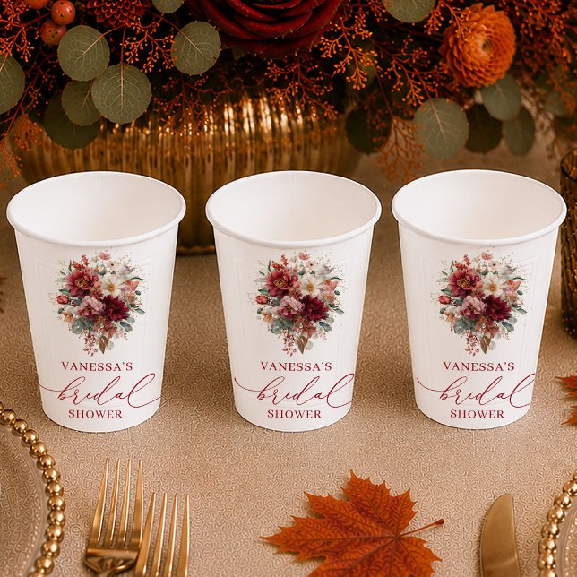 Stylish deep red fall bridal shower paper cups (Stylish deep red fall bridal shower paper cups

)