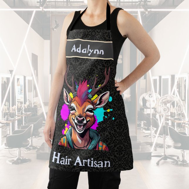 Stylish Deer Gifts for Hairdressers Hair Stylists Apron (Stylish Deer Gifts for Hairdressers Hair Stylists)