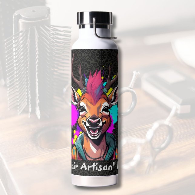 Stylish Deer Gifts for Hairdressers Hair Stylists Water Bottle (Stylish Deer Gifts for Hairdressers Hair Stylists)