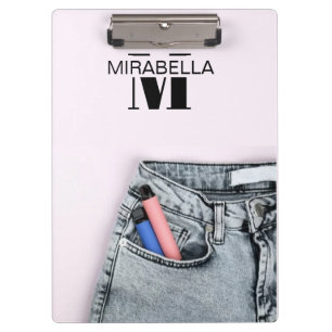 Stylish denim jeans retro beach clipboard