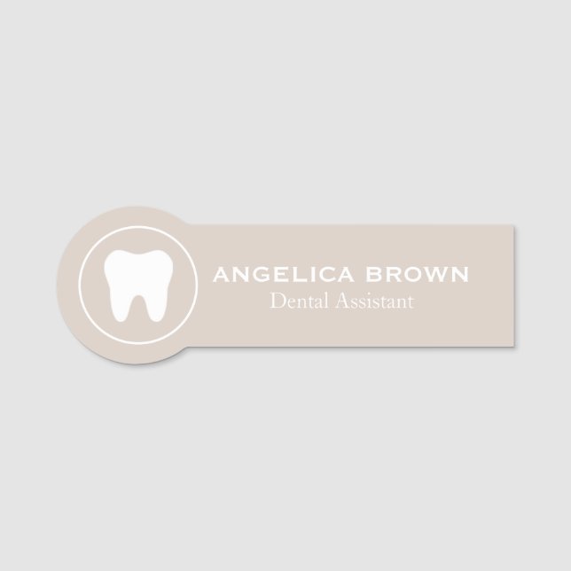 Stylish Dental Assistant Name Tag (Front)