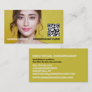Stylish Dermatologist, Dermatology Clinic, QR Code Business Card