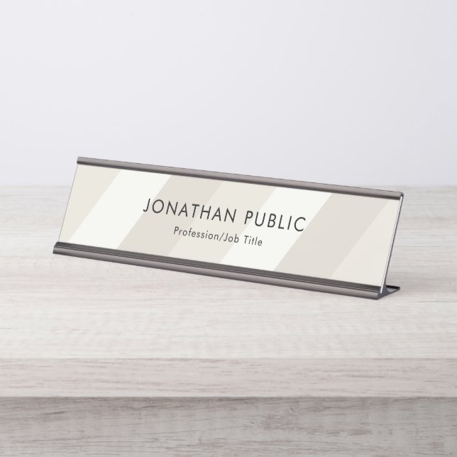 Stylish Design Elegant Pastel Colour Harmony Top Desk Name Plate (Front)
