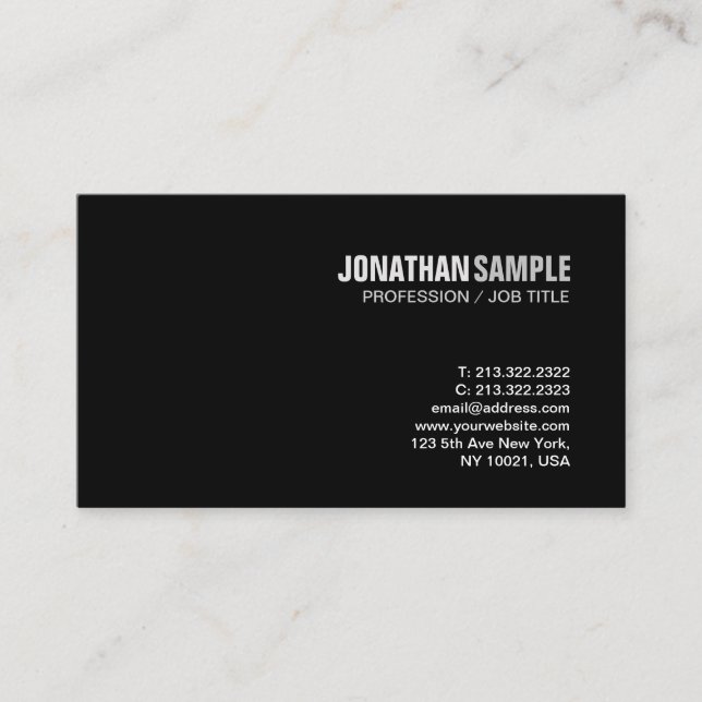 Stylish Design Modern Simple Chic Plain Trendy Business Card (Front)