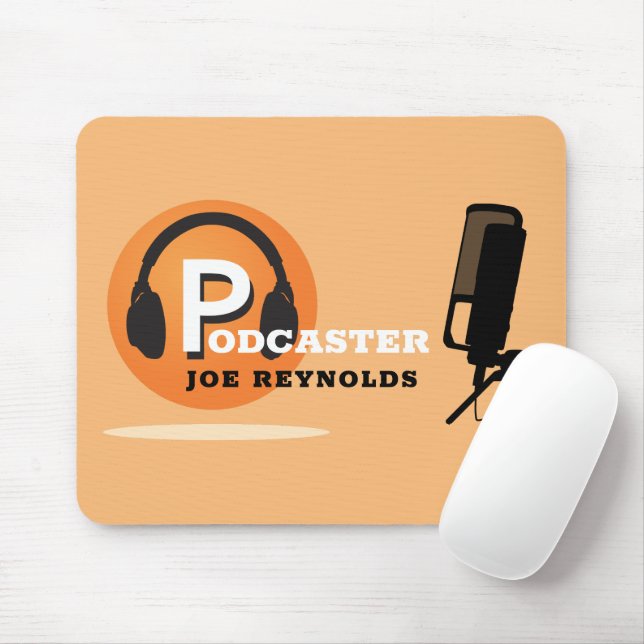 Stylish Design, Podcaster, Podcast Mouse Mat (With Mouse)