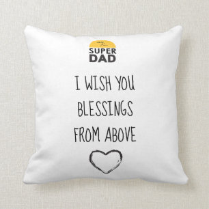 Stylish Design "SUPER DAD" Personalised Wishes Cushion