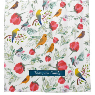 Stylish design with monogram for nature lovers shower curtain