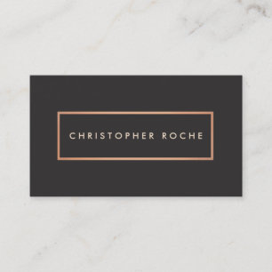 Stylish Designer Copper Frame Warm Black Business Card