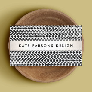 Stylish Designer Modern Black and White Pattern Business Card