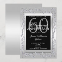 Stylish Diamonds Silver 60th Wedding Anniversary