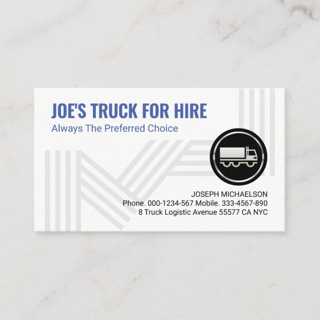Stylish Distribution Logistic Transport Lines Business Card (Front)