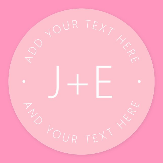 Stylish DIY Couples Monogram & Editable Text Classic Round Sticker (Creator Uploaded)