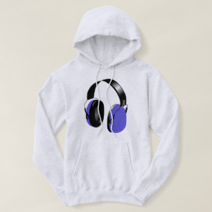 STYLISH DJ BLUE HEADPHONES DESIGN HOODIE
