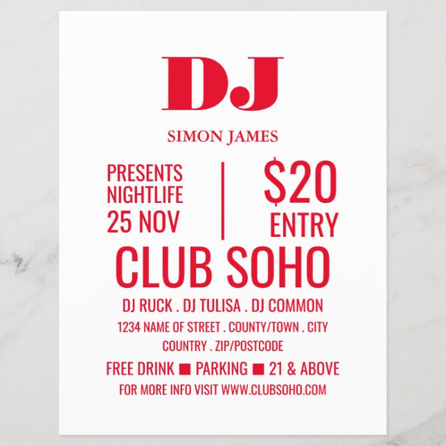 Stylish DJ, Club Event Advertising Flyer (Front)