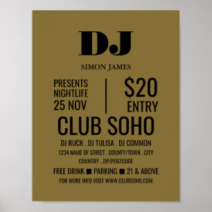Stylish DJ, Club Event Advertising Poster