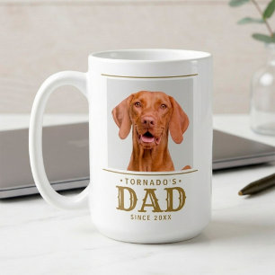 Stylish Dog Dad Since Year Custom Pet Photo Coffee Mug