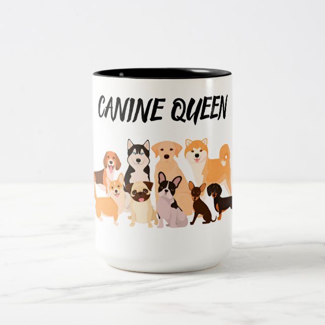Stylish Dog Mum Two-Tone Coffee Mug (Center)