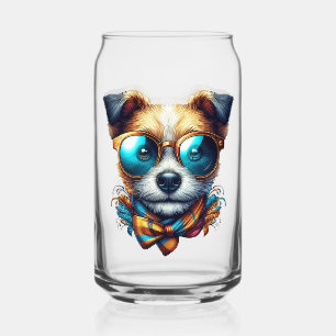 Stylish Dog With Glasses Colorful Modern Pet Art