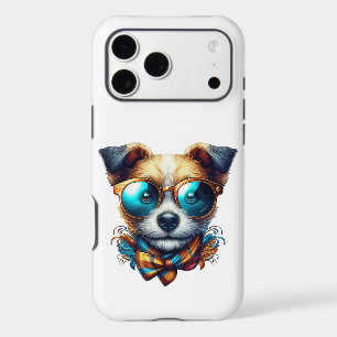 Stylish Dog With Glasses Colourful Modern Pet Art