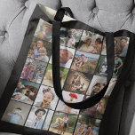 Stylish Double Sided 20 Photo Collage Tote Bag<br><div class="desc">This modern photo collage grocery bag is the ideal gift for special occassions such as christmas, birthdays, and many more. The bag features 20 of your most loved pictures on the front and back. The font style, size and background colour can be changed if you click on the customise further...</div>