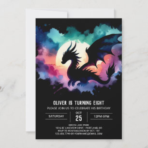 Stylish Dragon Birthday Customisable Invitation